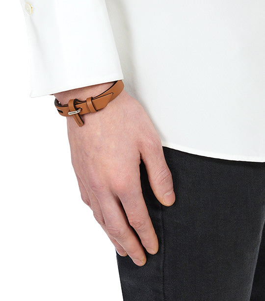 Bracelet With Eyelet Leather Brown