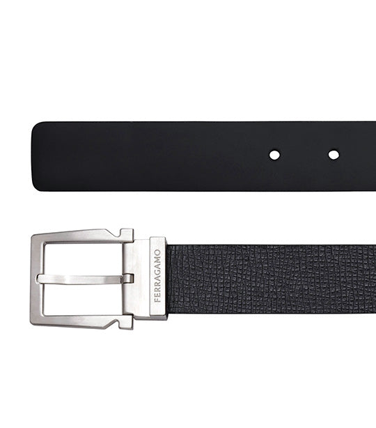 Reversible And Adjustable Gancini Belt Black/Brown
