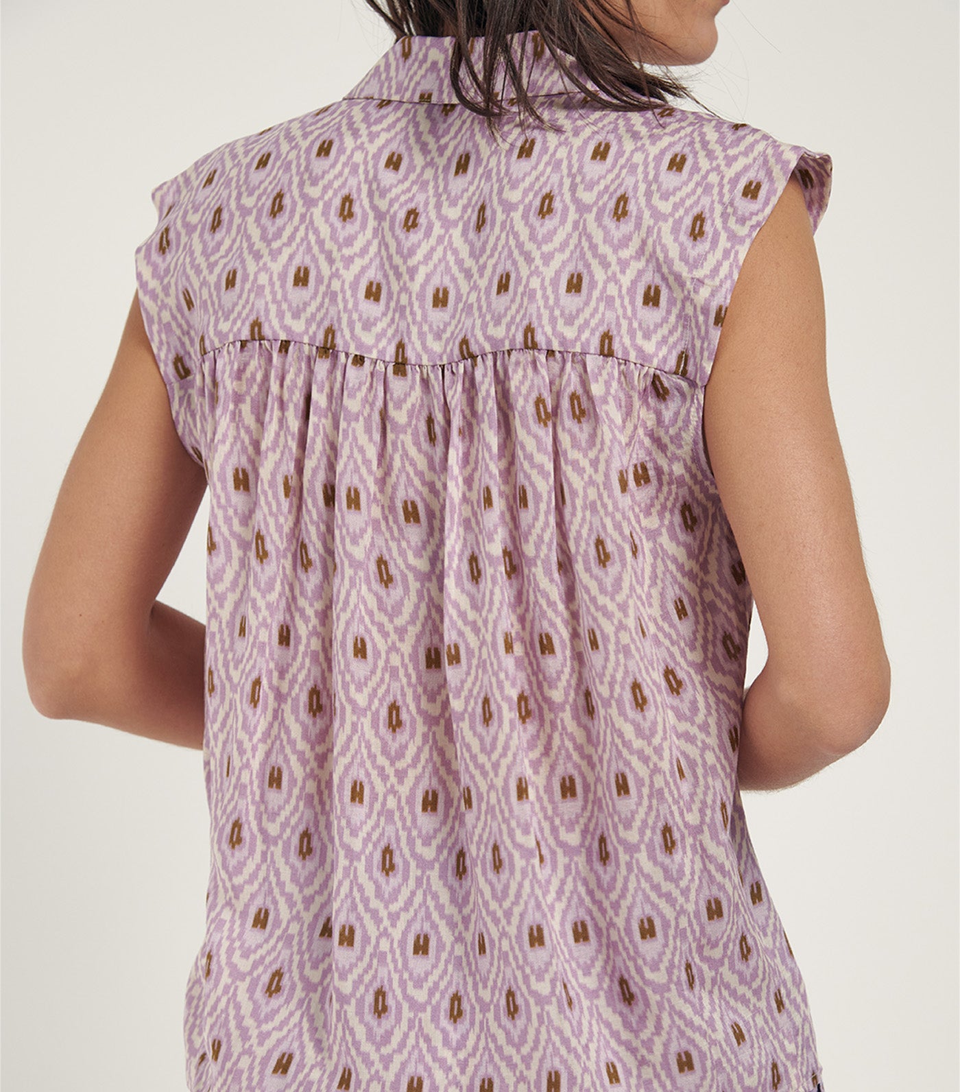 Printed Sleeveless Shirt Purple/Lilac