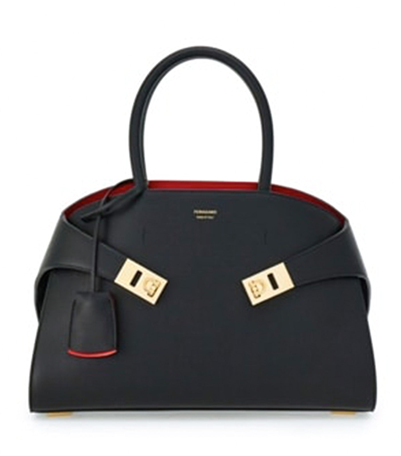 【25AW】Ferragamo◆Hug crossbody bag Black/ Flame Red New favourite crossbody bag! Ferragamo mini hug clutch in