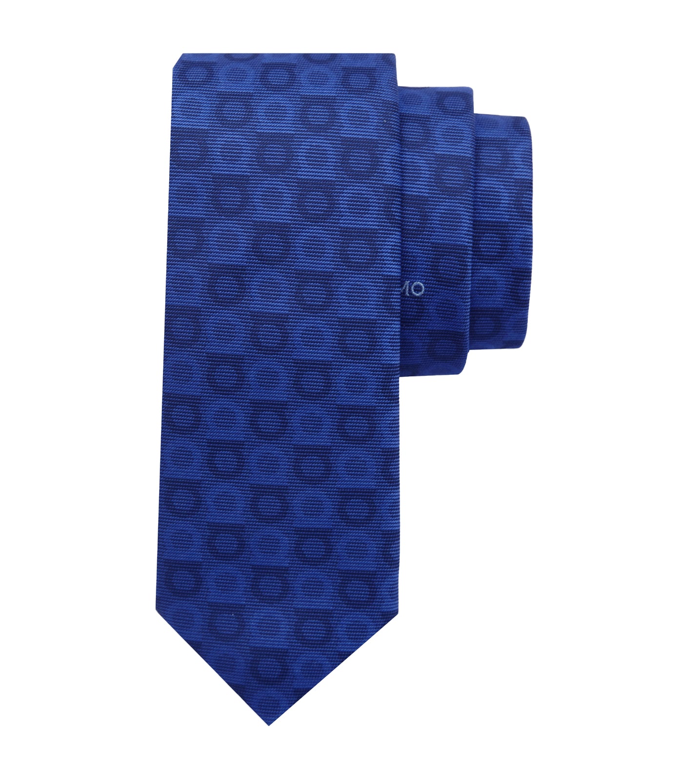 Gancini Silk Jacquard Tie Navy Blue