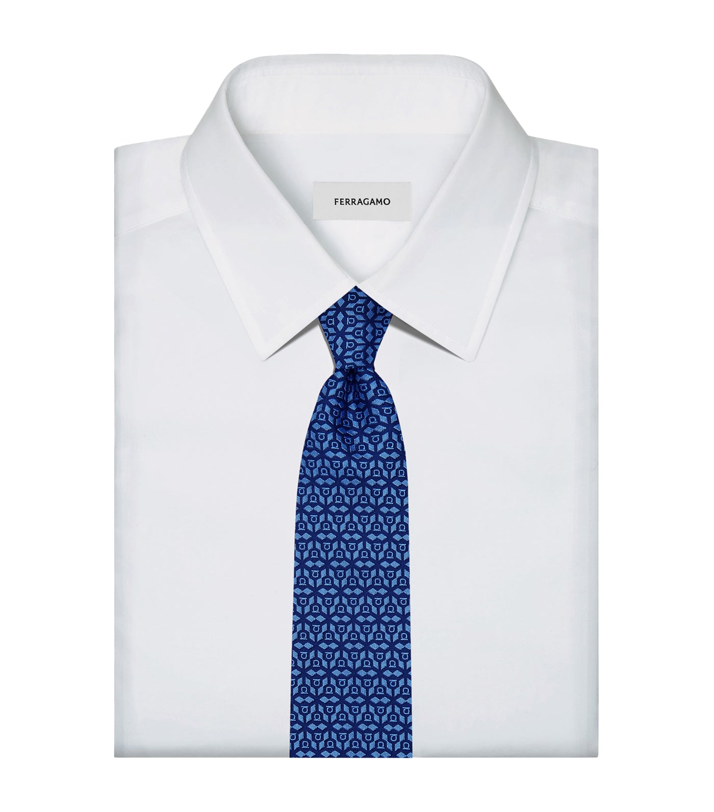 Silk Jacquard Tie Marine Blue