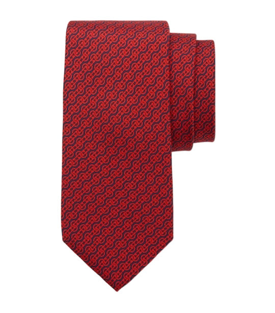 Tie Silk Red/Dark Navy