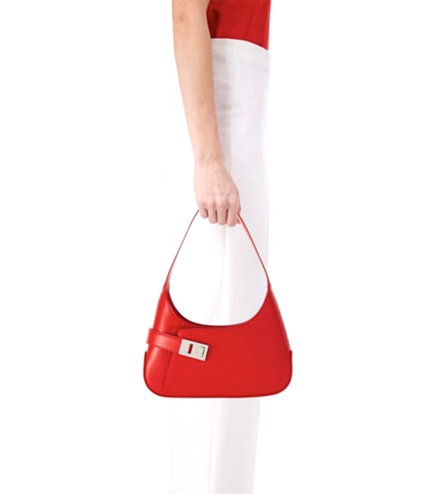 Hobo Shoulder Bag M Flame Red