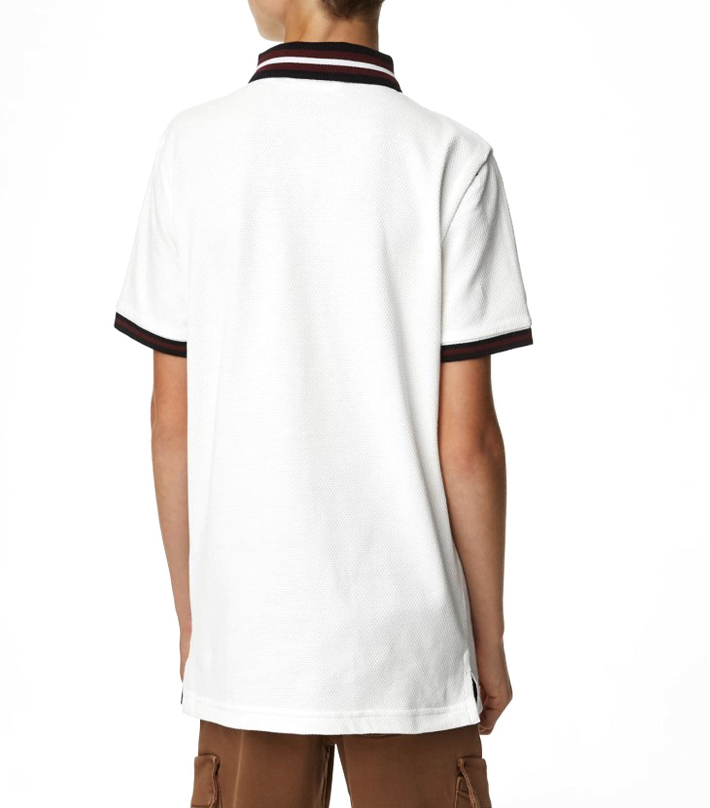 Cotton Rich Half Zip Polo Shirt White