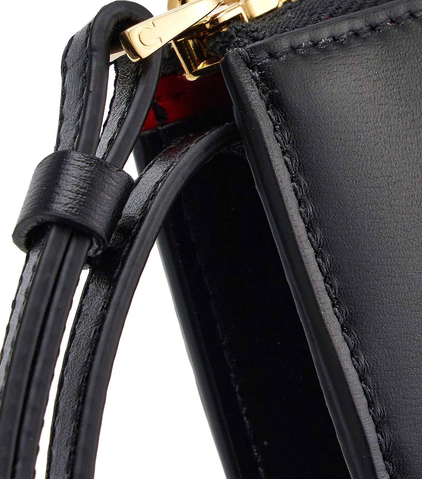 Ferragamo Gancini Smartphone Holder Black/Flame Red | Rustan's