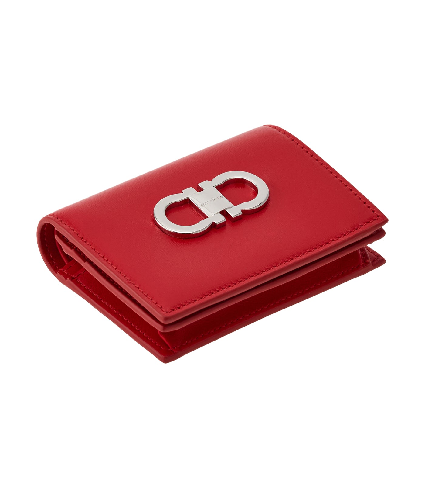 Gancini Compact Wallet Flame Red