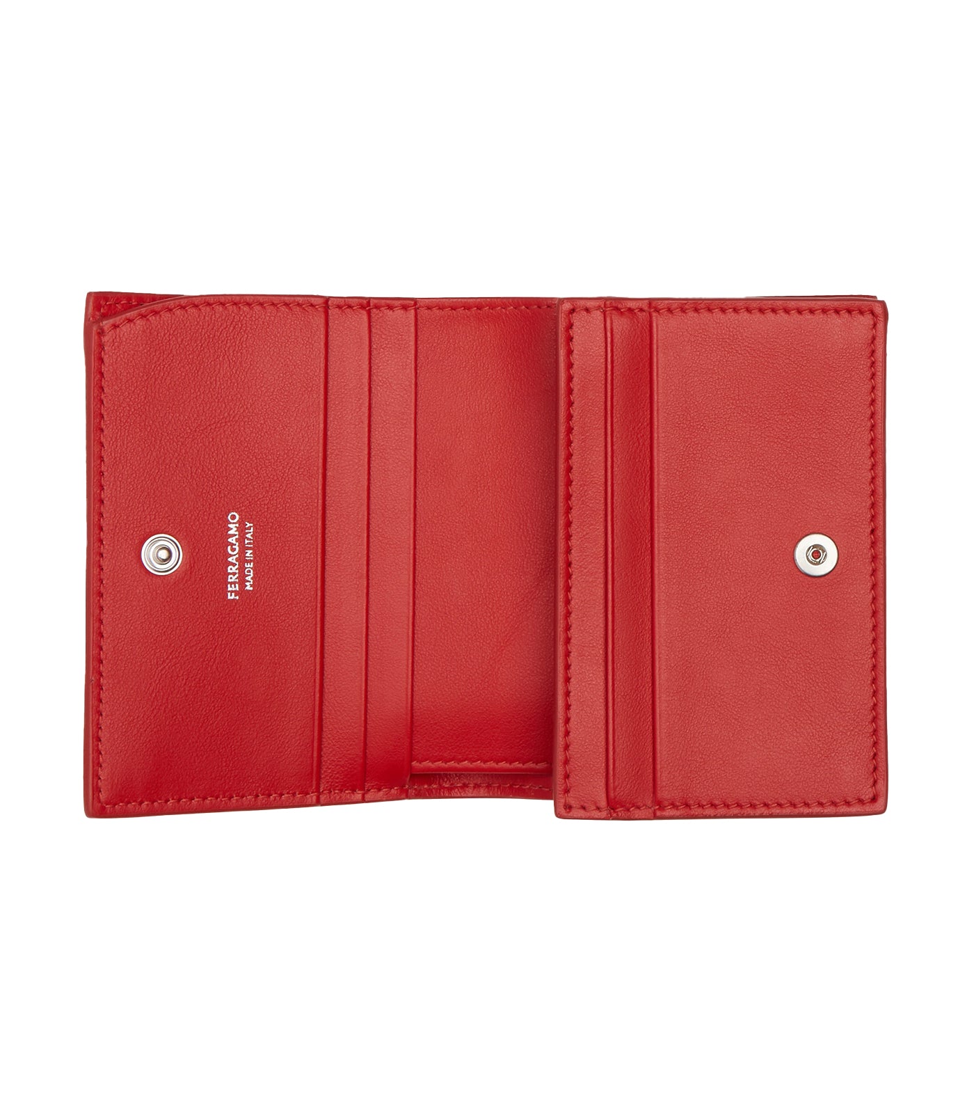 Ferragamo Gancini Compact Wallet Flame Red Rustan s