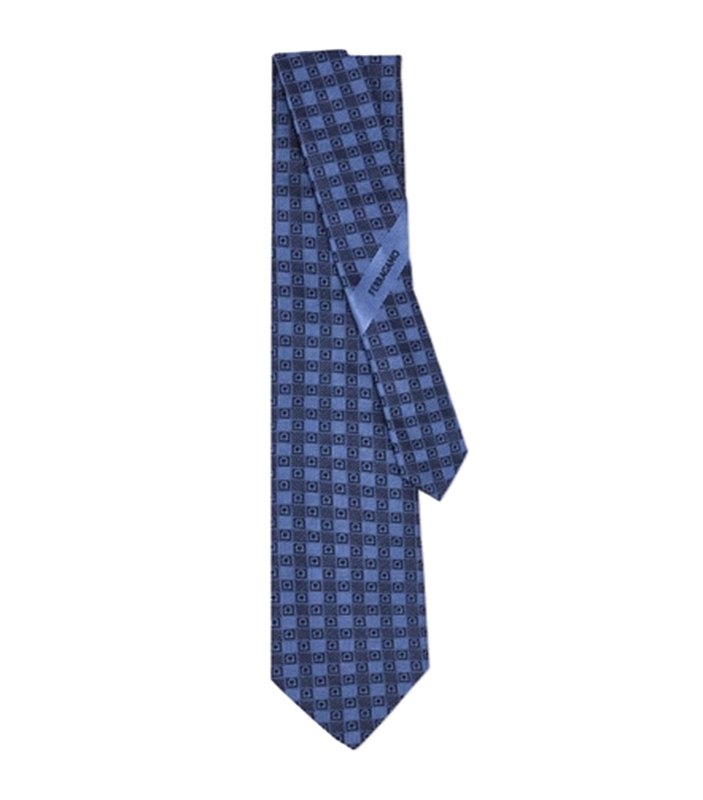 Gancini Jacquard Tie Blue Marine