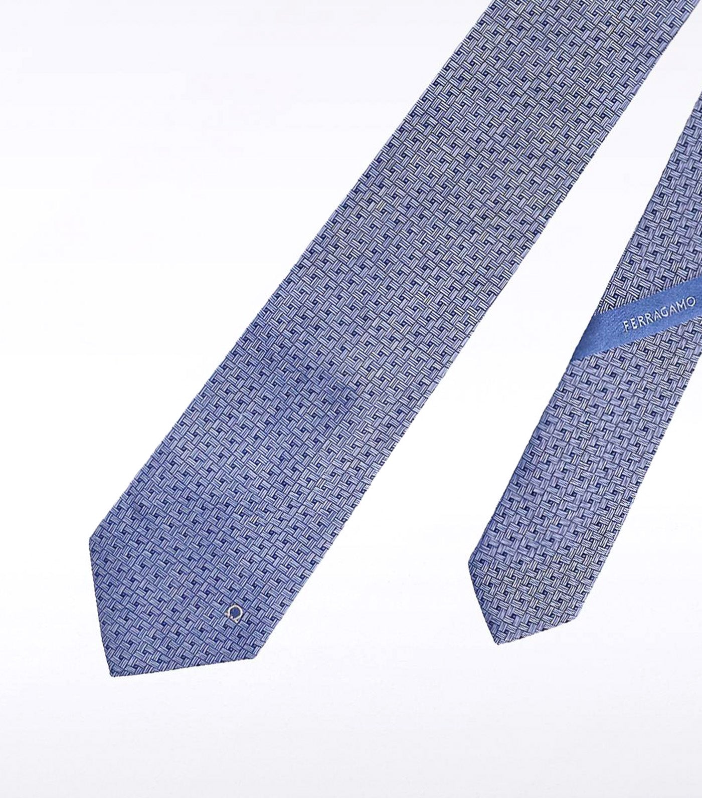 Gancini Jacquard Tie Marine