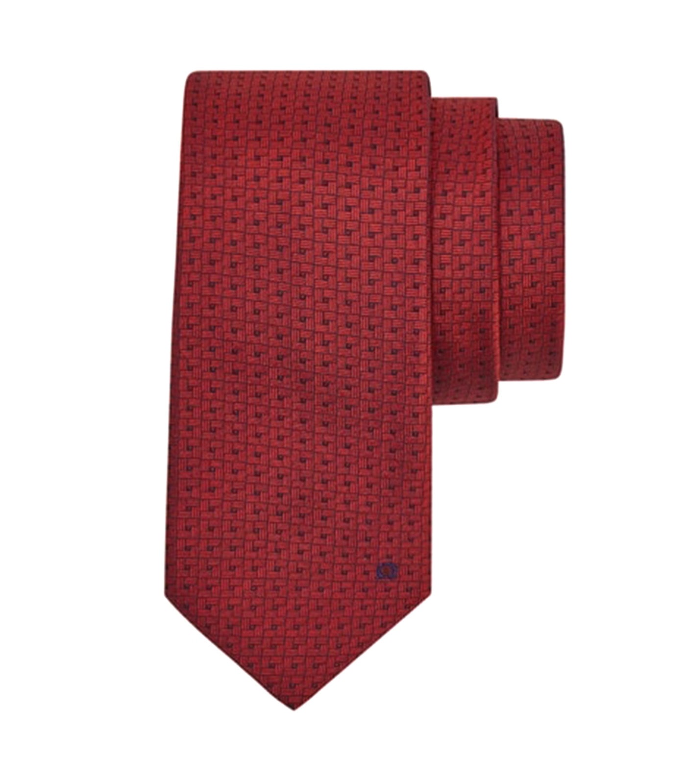 Gancini Jacquard Tie Bordeaux/Blue