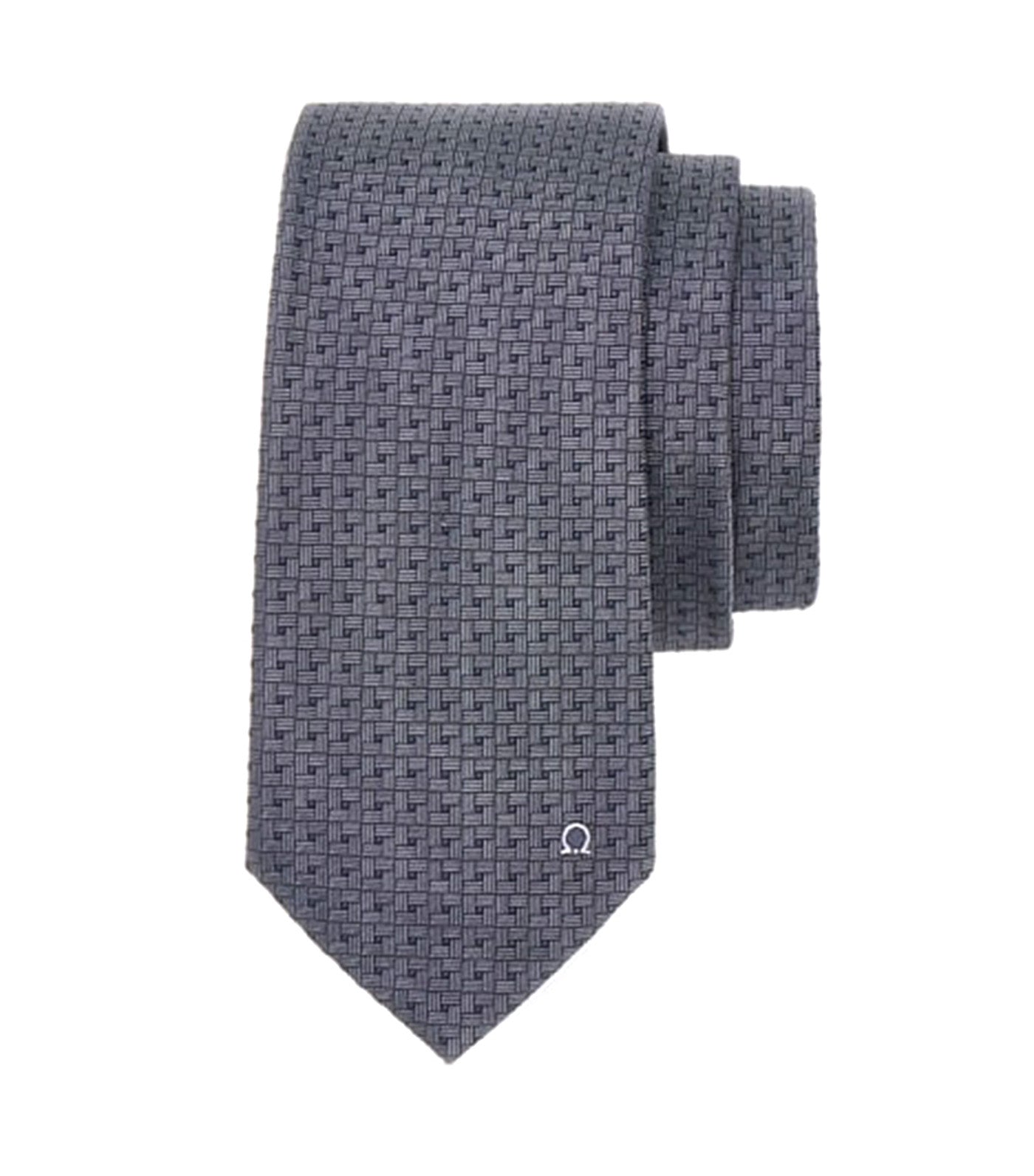 Gancini Jacquard Tie Gray