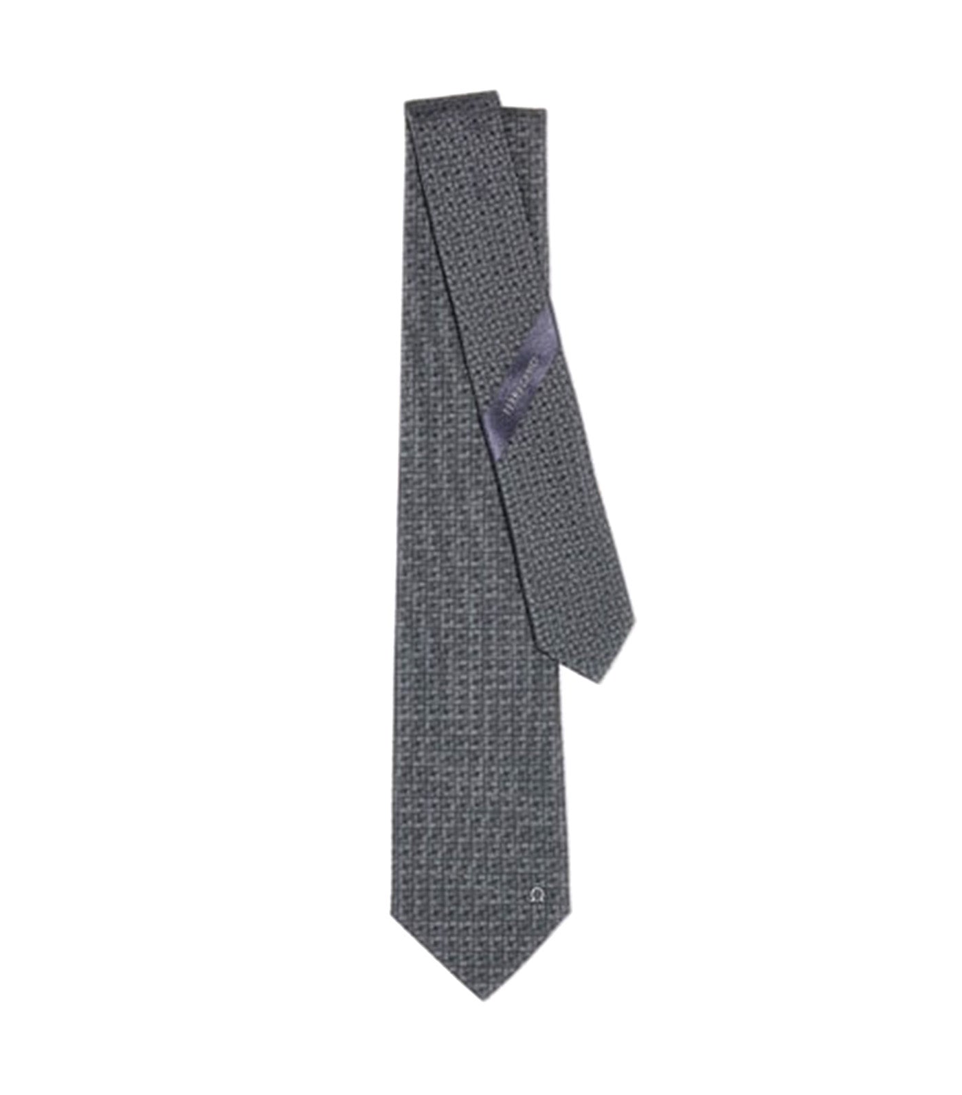 Gancini Jacquard Tie Gray