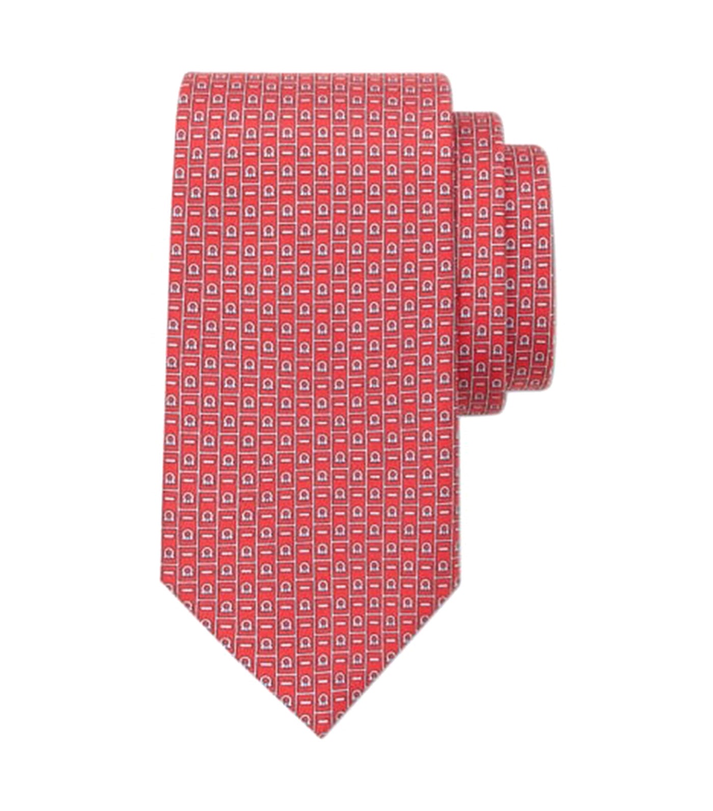 Monogram Print Tie Red