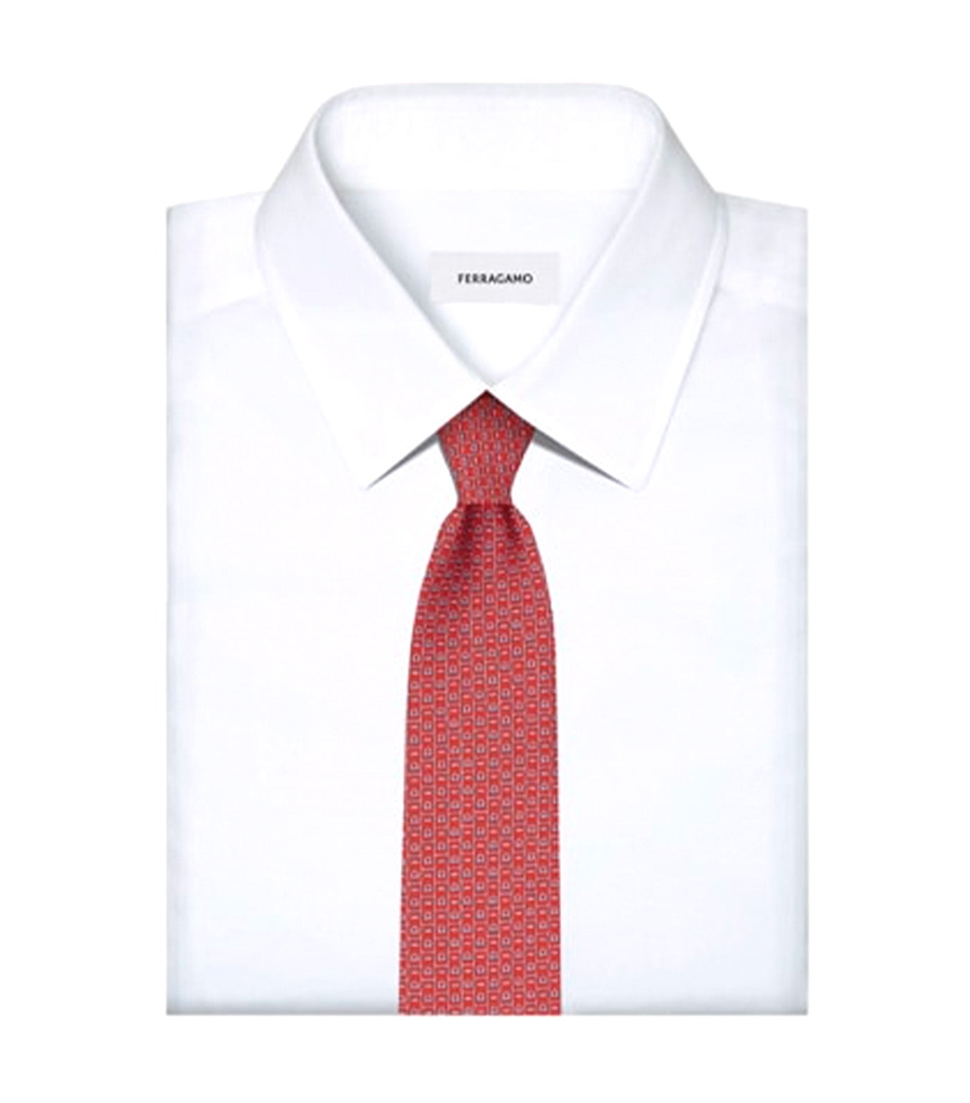 Monogram Print Tie Red