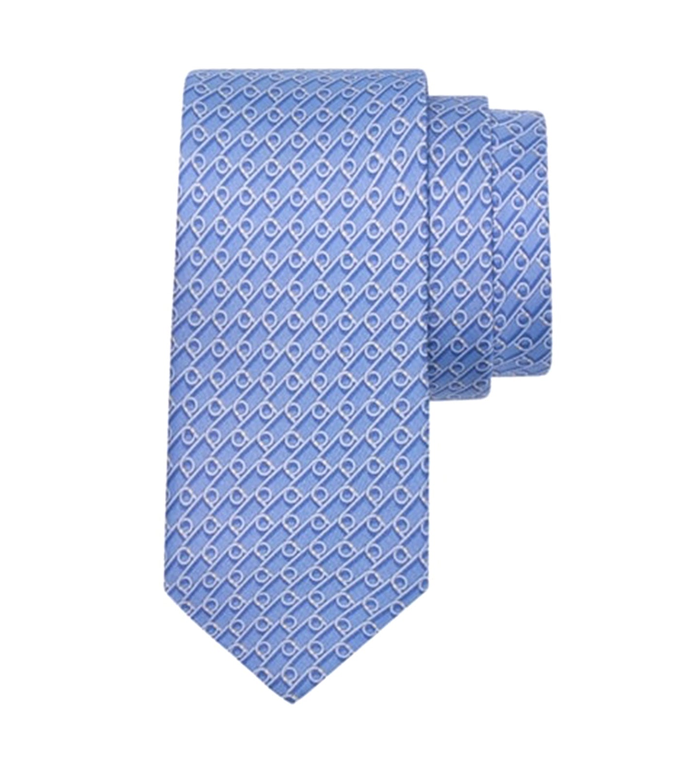 Gancini Print Tie Light Blue