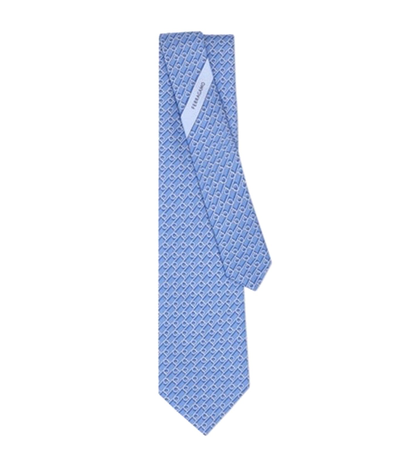 Gancini Print Tie Light Blue