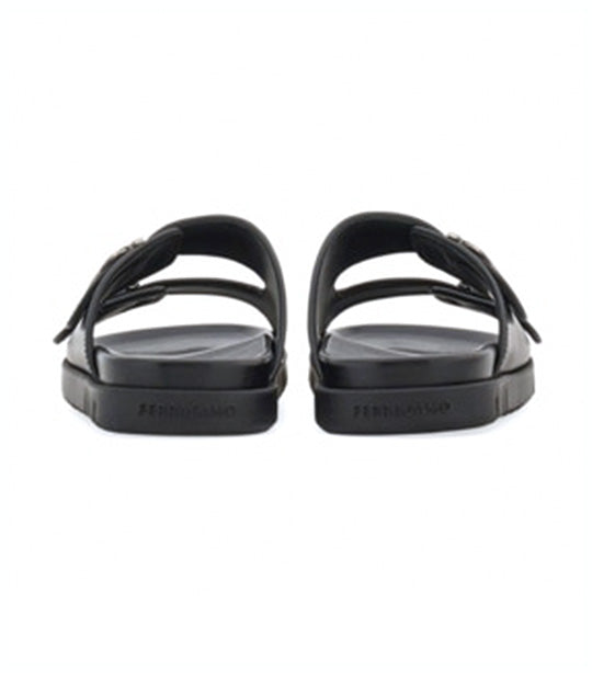 Double Strap Sandals Black