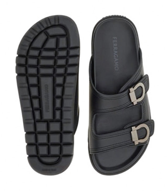 Double Strap Sandals Black