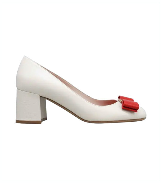 Melena Shoes Calfskin White/Red