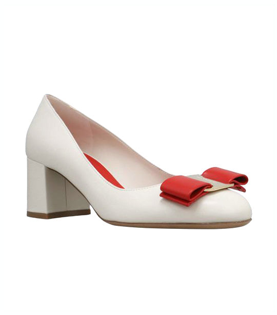 Melena Shoes Calfskin White/Red