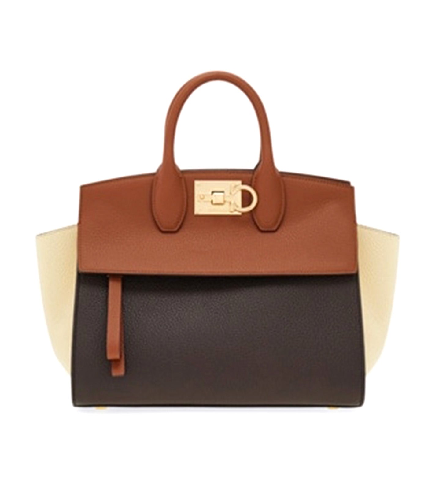 Studio Soft Bag S Calf Cognac/Testa di Moro/Mascarpone