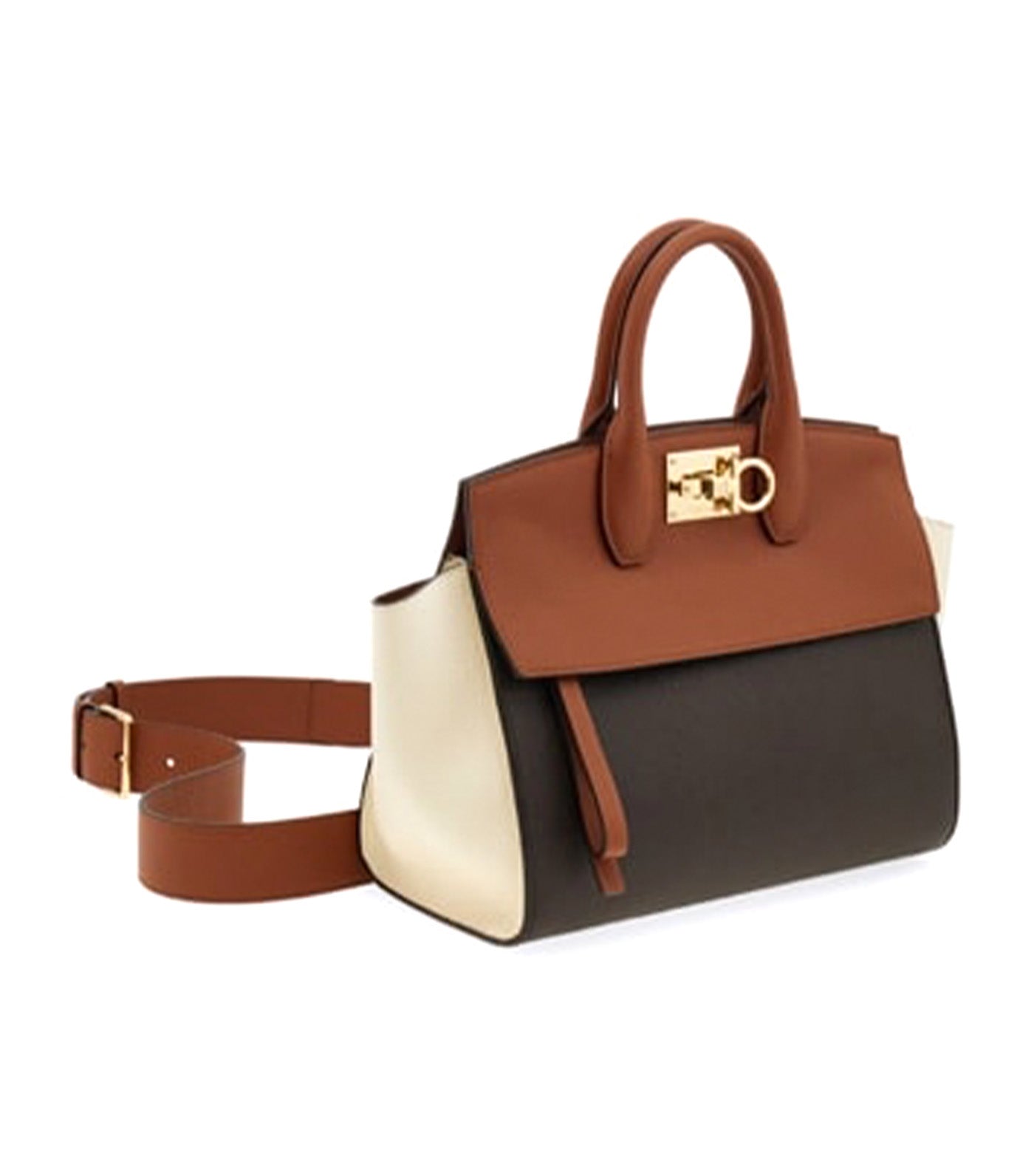 Studio Soft Bag S Calf Cognac/Testa di Moro/Mascarpone