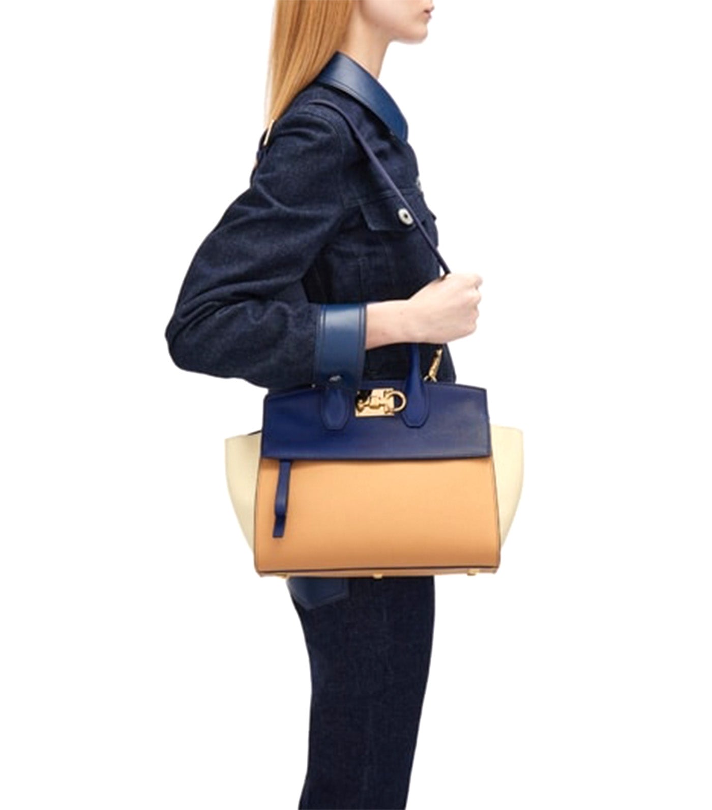 Studio Soft Bag S Midnight Blue/Light Camel/Mascarpone