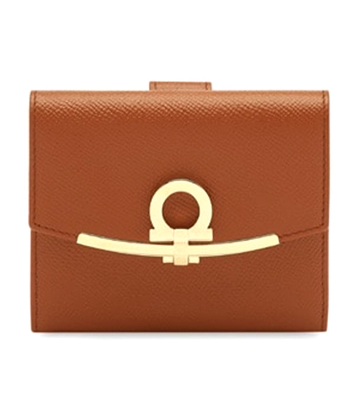 Gancini Compact Wallet Cognac