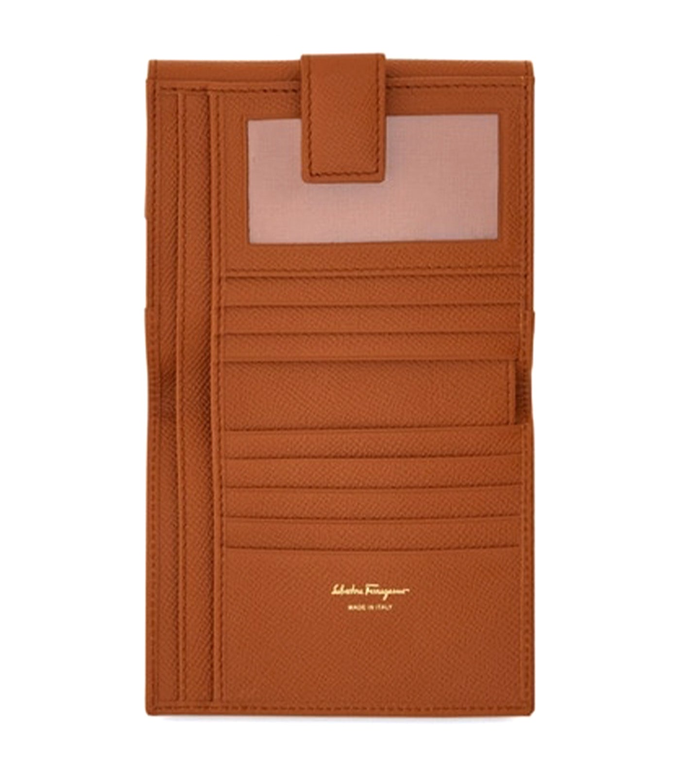 Gancini Compact Wallet Cognac