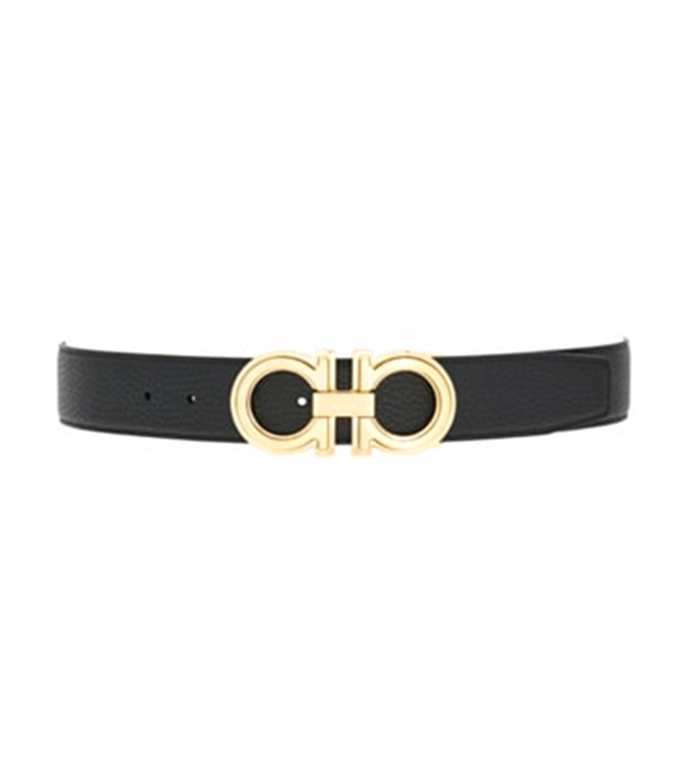 Gancini Reversible and Adjustable Belt Calf Black Cognac