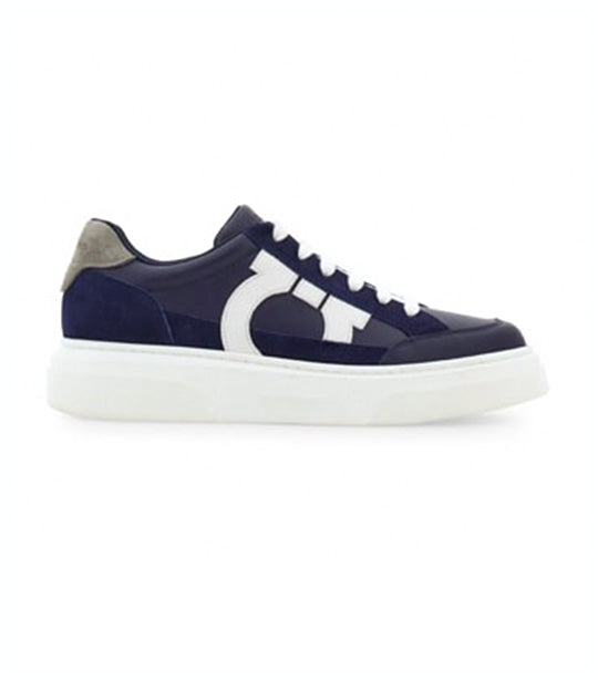 Low Top Sneaker W Gan Calf Suede Midnight blue/Optic white