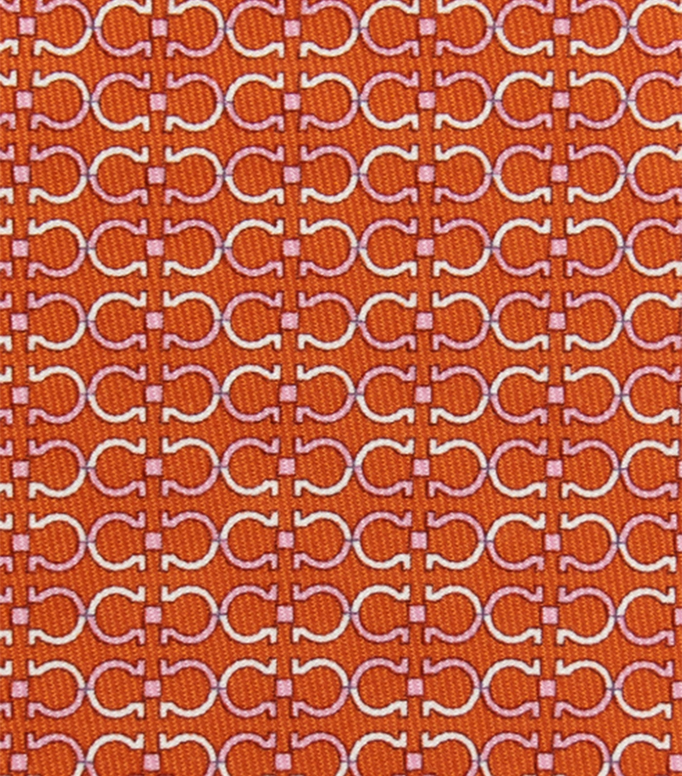 Gancini Print Silk Tie Orange