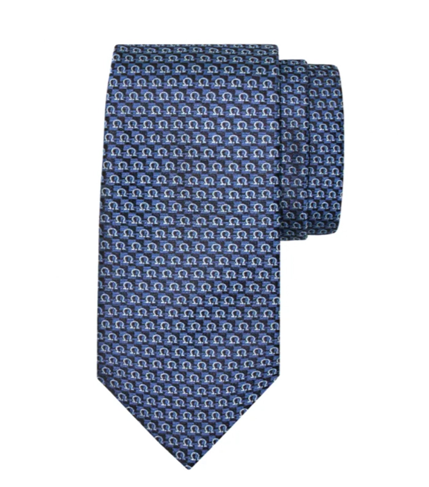 Gancini Jacquard Tie Blue Marine