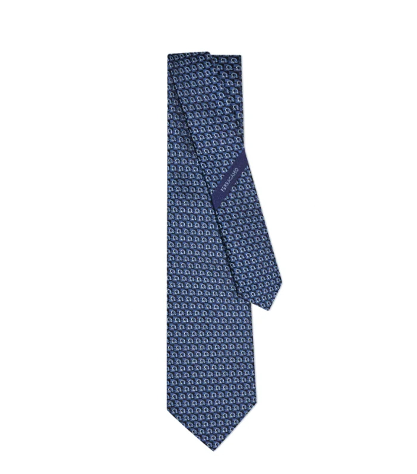 Gancini Jacquard Tie Blue Marine