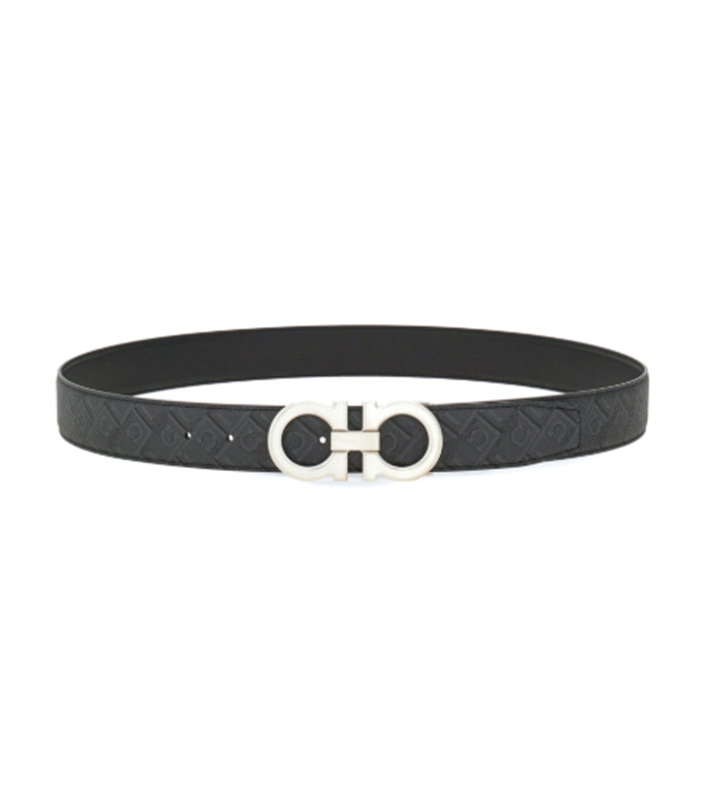 Adjustable Gancini Reversible Belt Black/Gray