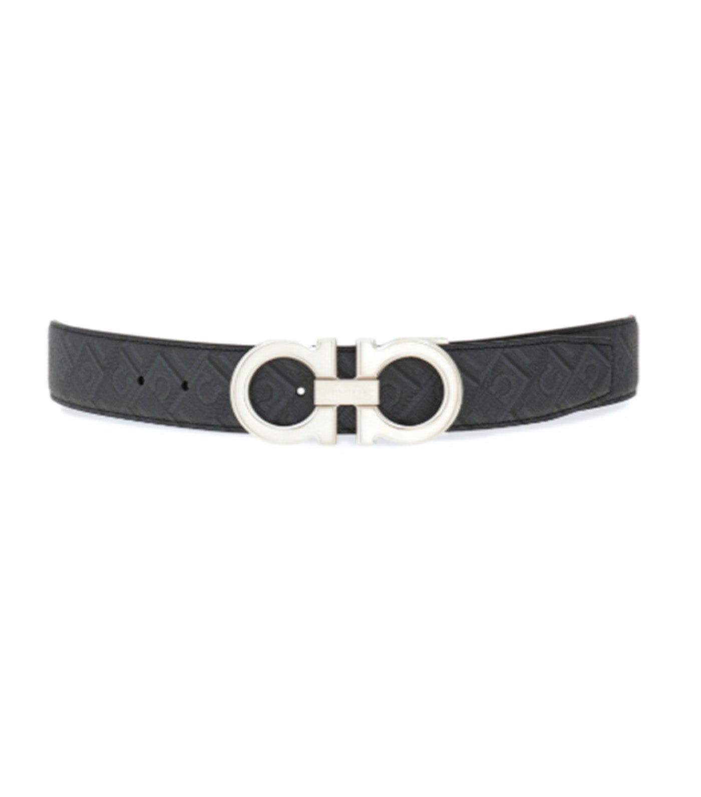 Adjustable Gancini Reversible Belt Black/Gray