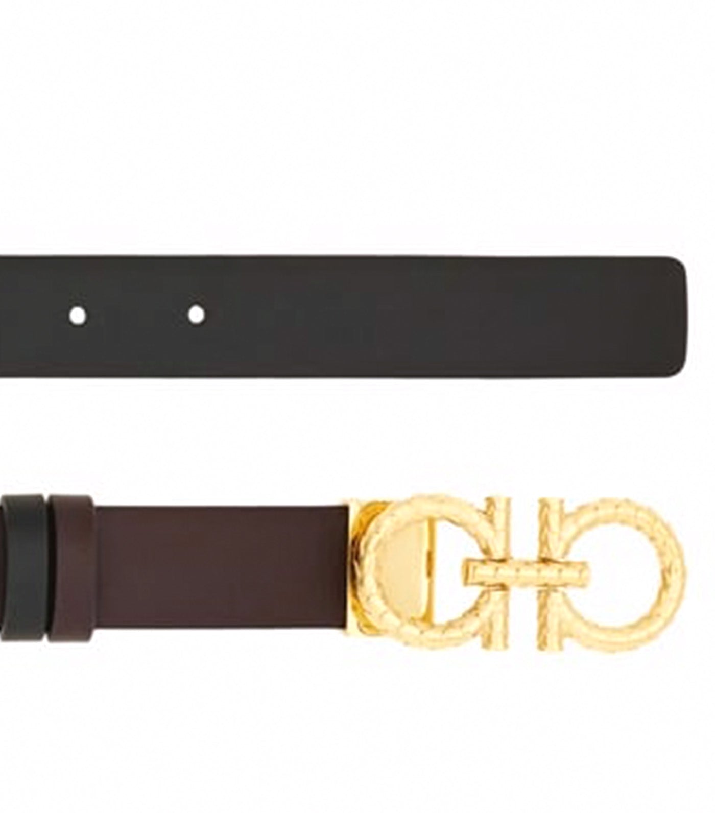 Reversible Adjustable Gancini Belt Calfskin