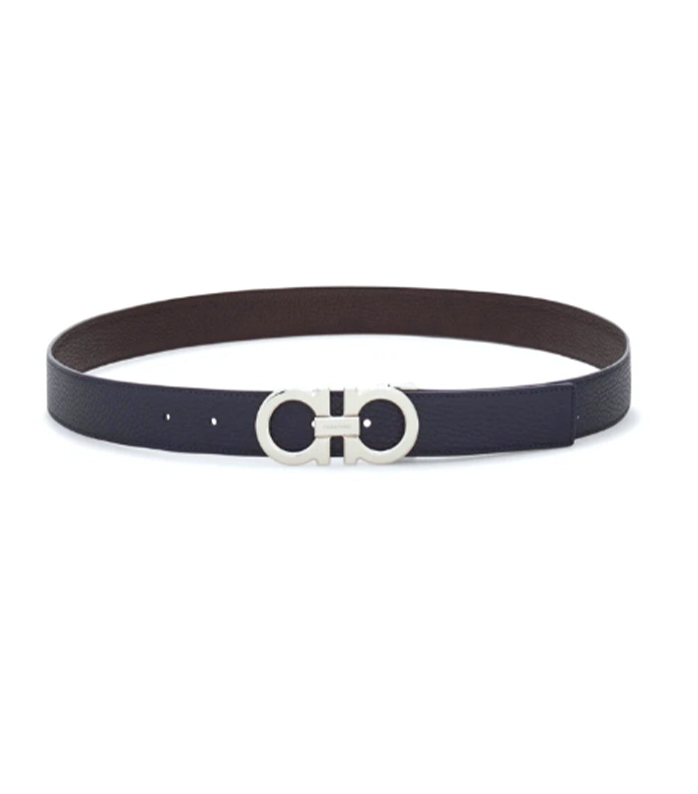 Gancini Reversible Belt Midnight Blue/Oxblood