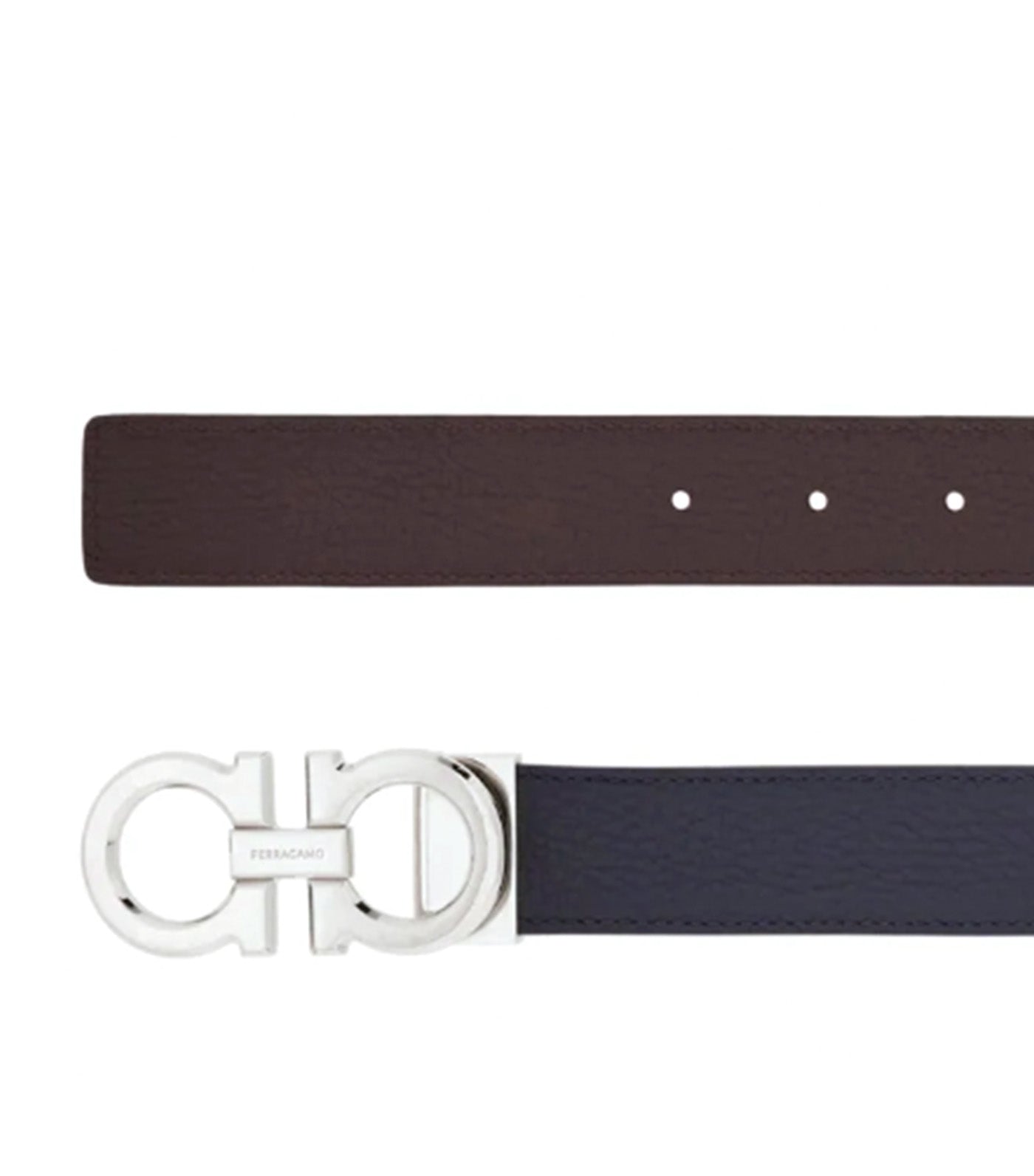 Gancini Reversible Belt Midnight Blue/Oxblood