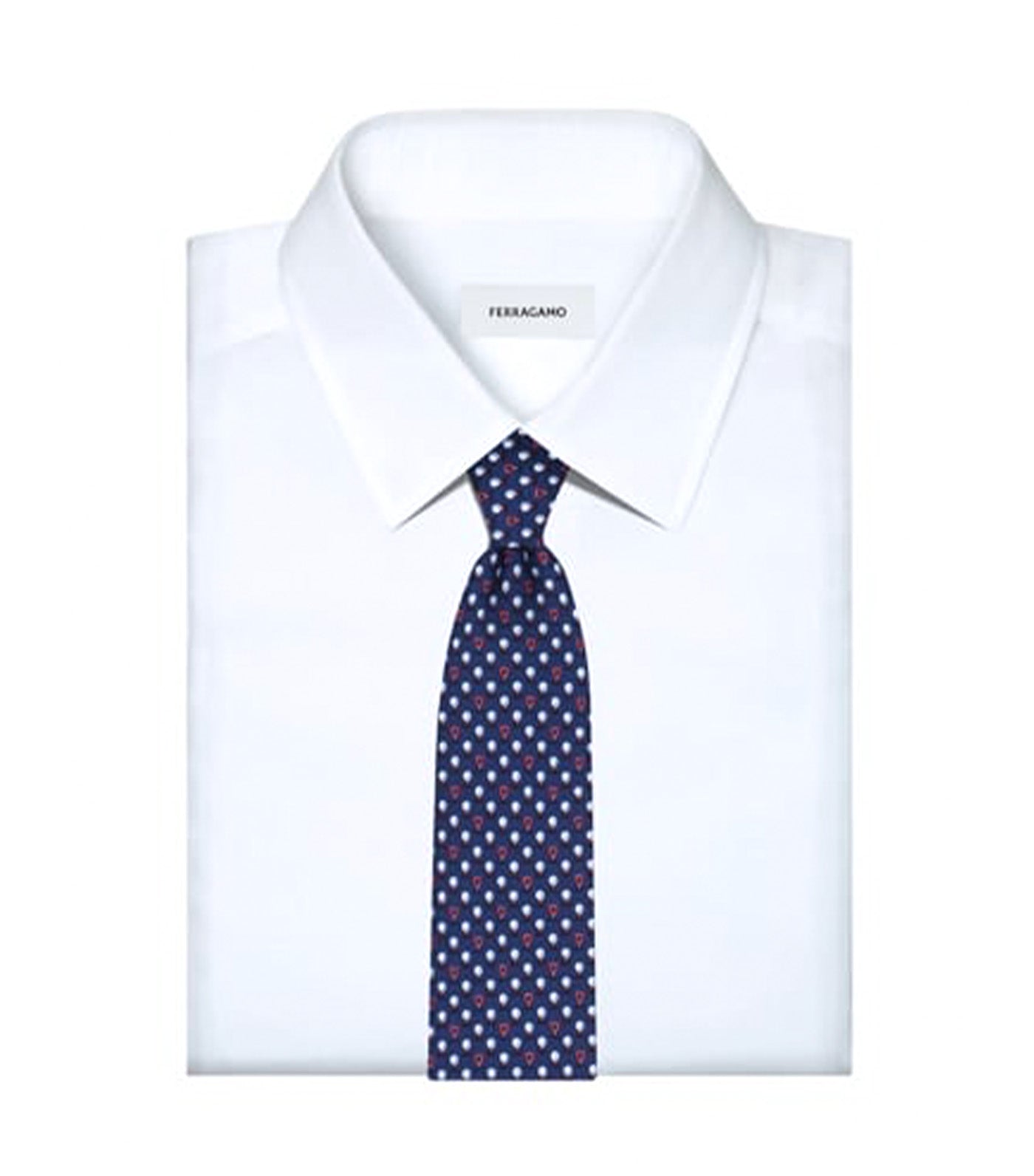 Silk Tie with Golf and Gancini Dark Blue