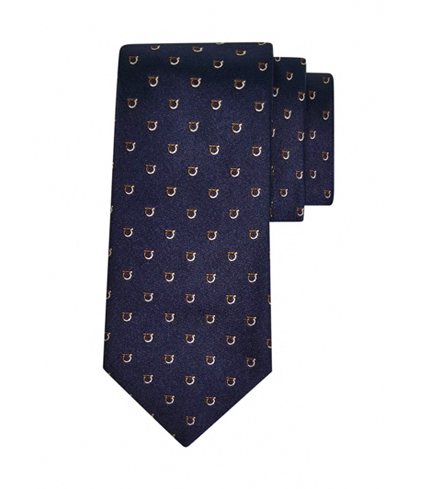 Ferragamo Two Tone Gancio Jacquard Tie Silk