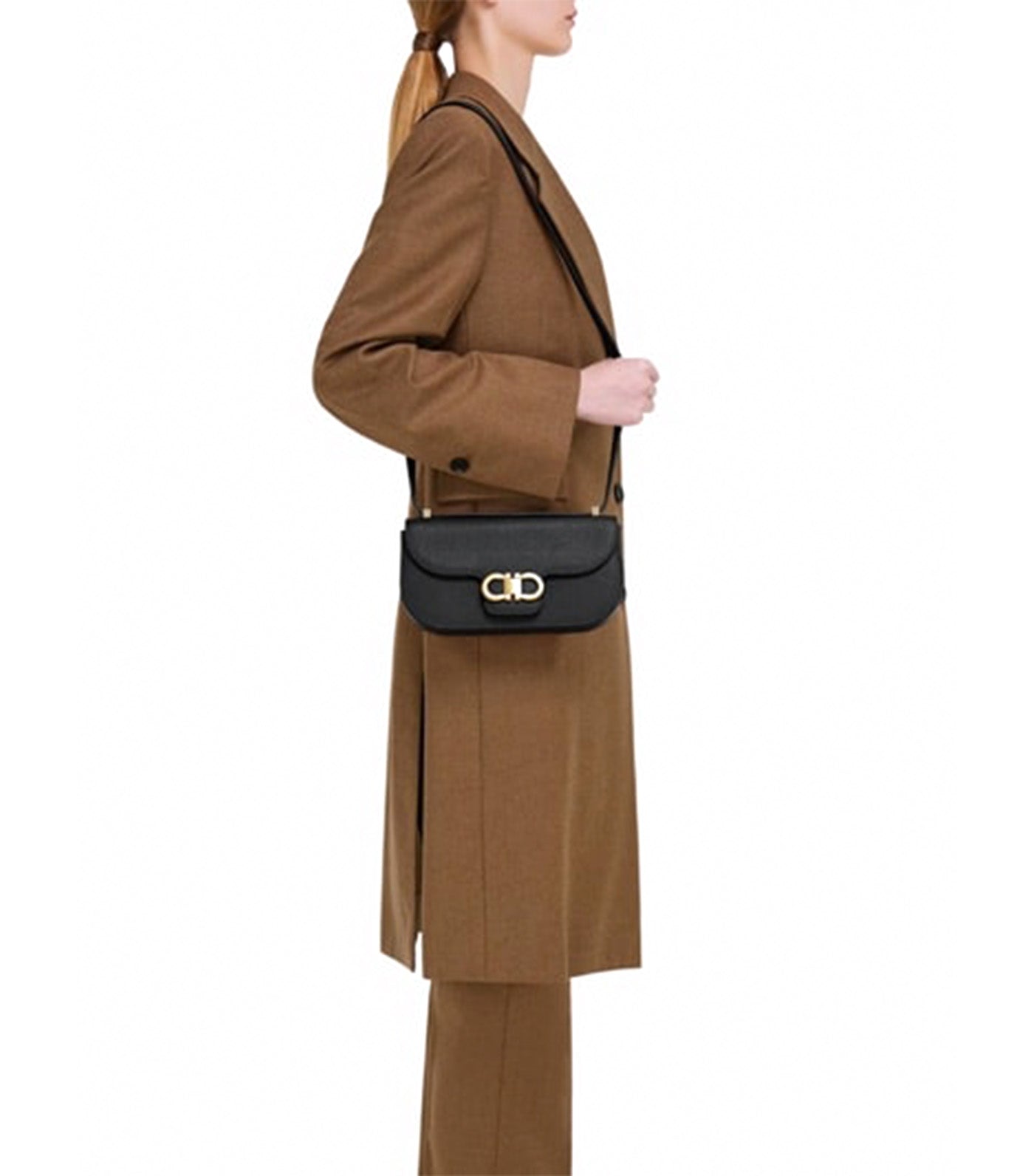 Gancini Mini Crossbody Bag Hammered Calfskin