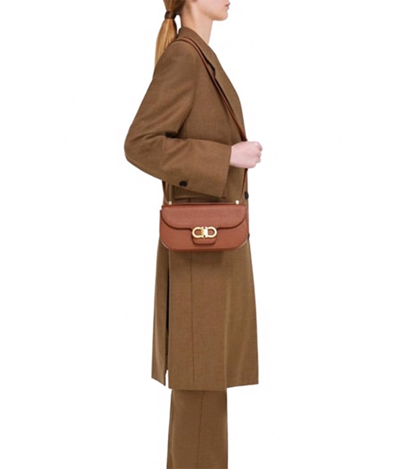 Gancini Mini Crossbody Bag Hammered Calfskin