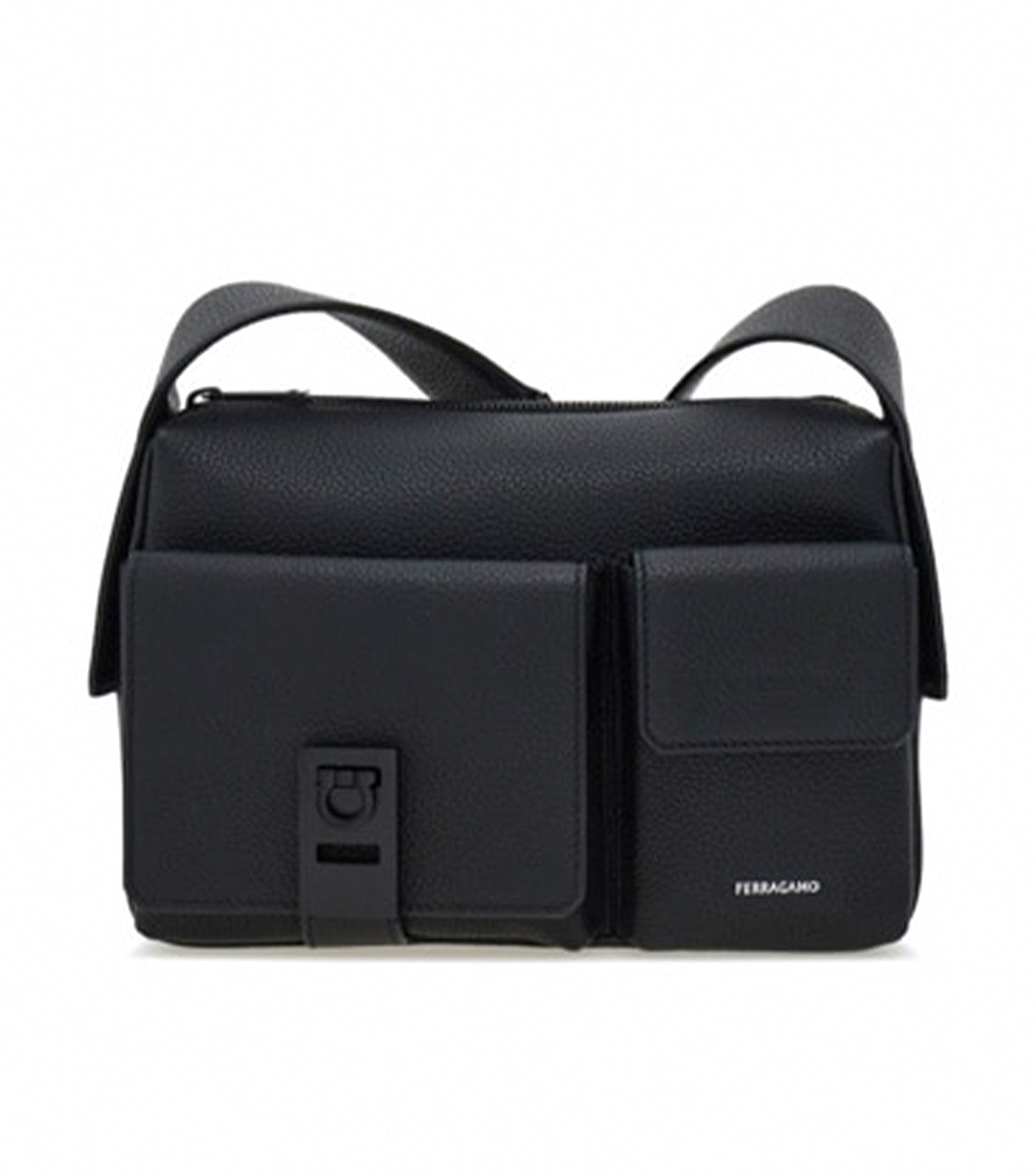 Utillity Crossbody Bag Hammered Calfskin Black