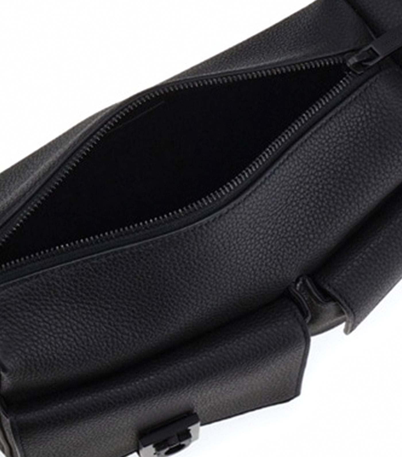 Utillity Crossbody Bag Hammered Calfskin Black