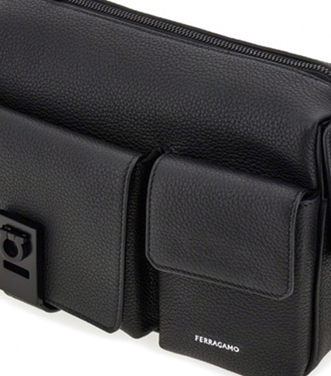 Utillity Crossbody Bag Hammered Calfskin Black