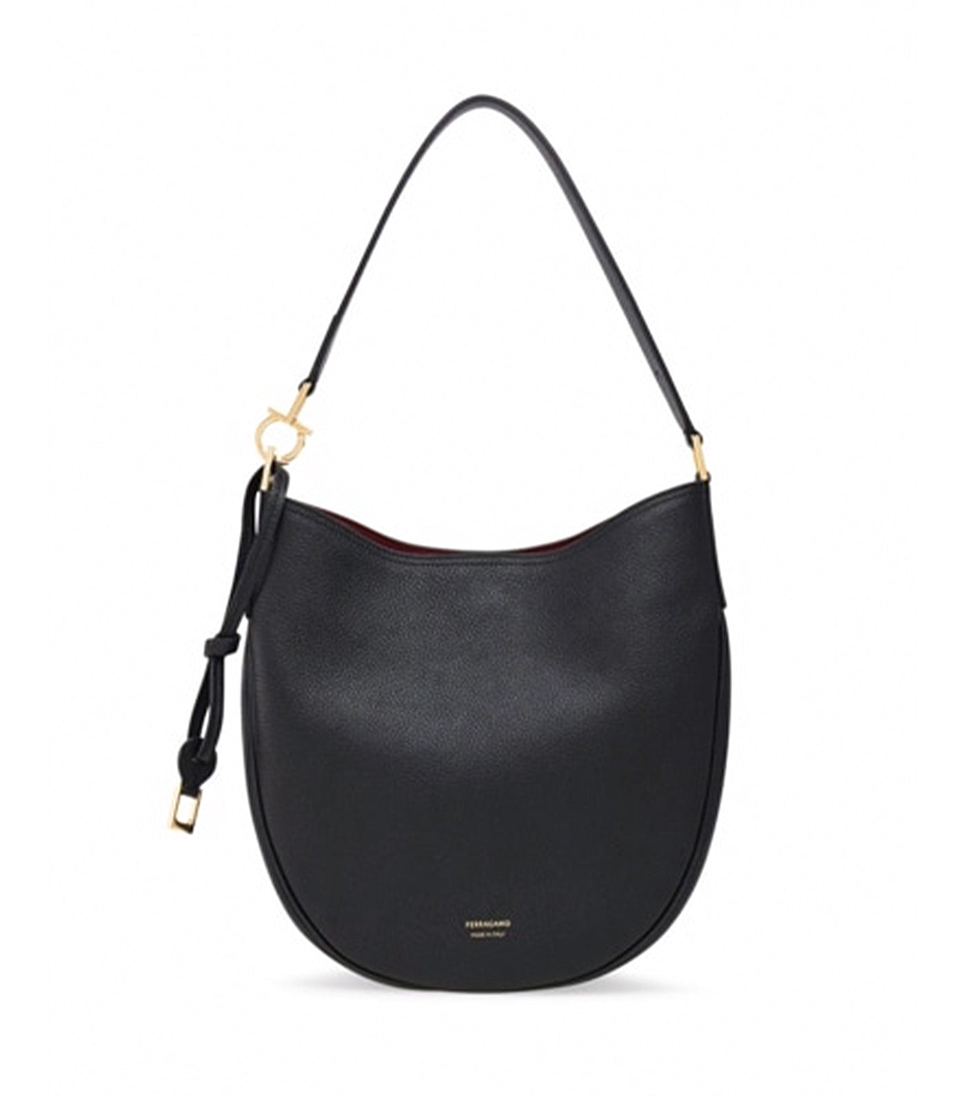North-South Hobo Bag M Hammered Calfskin