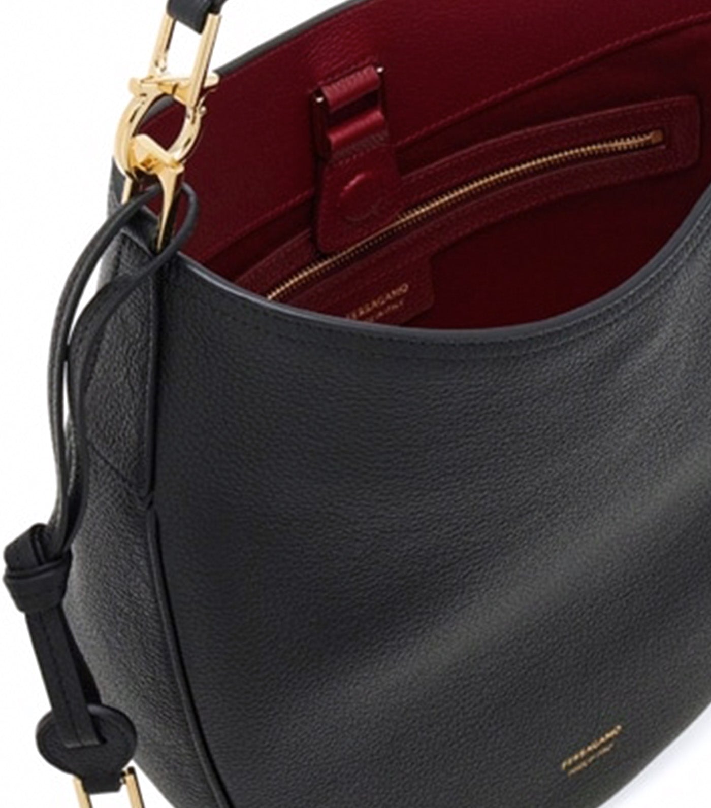 North-South Hobo Bag M Hammered Calfskin