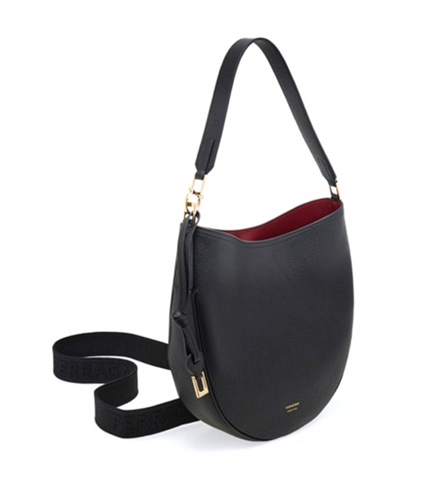 North-South Hobo Bag M Hammered Calfskin